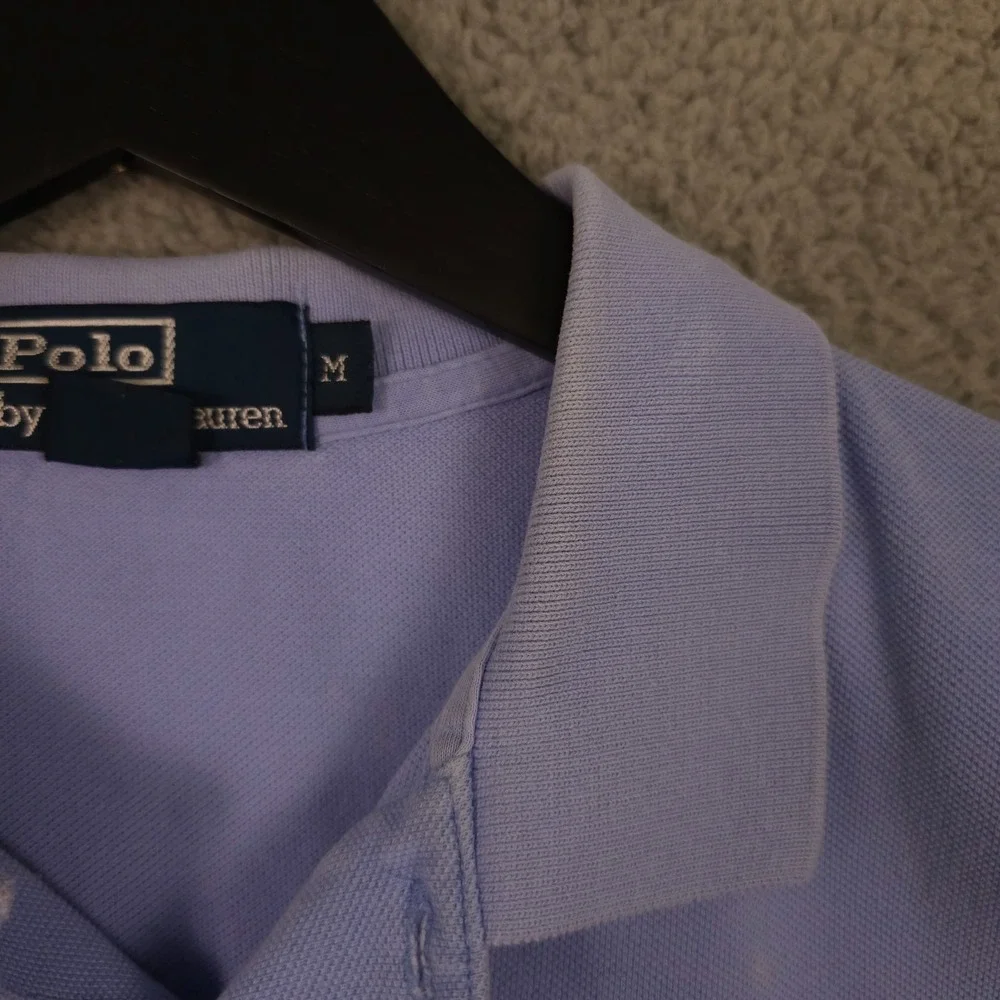 Vintage Polo Ralph Lauren Polo Shirt Mens Medium Blue Bleached Grunge Preppy USA